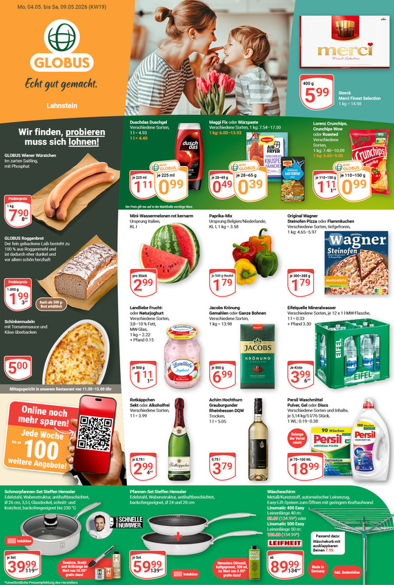 Kommendes Werbeprospekt von GLOBUS mit Angeboten vom 04.05.2026 bis 09.05.2026
