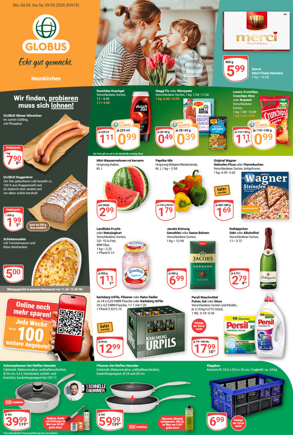 Kommendes Werbeprospekt von GLOBUS mit Angeboten vom 04.05.2026 bis 09.05.2026