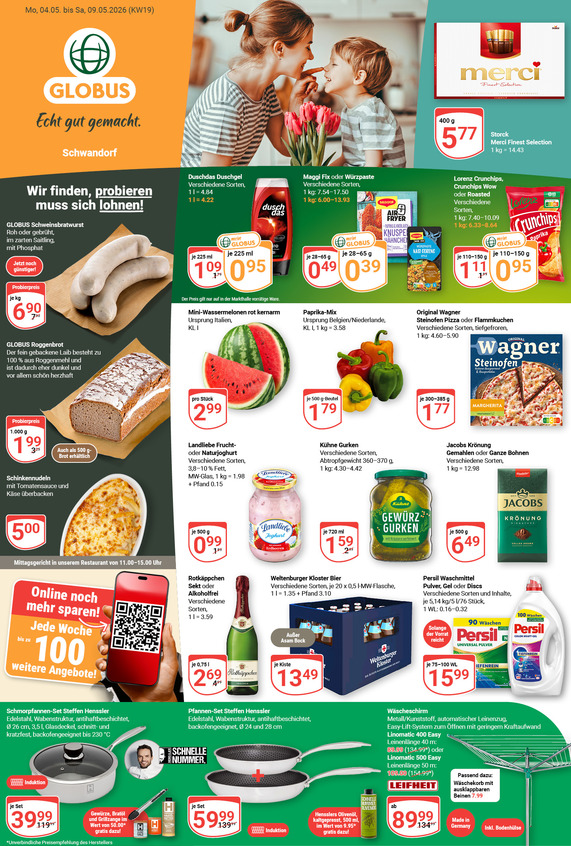 Kommendes Werbeprospekt von GLOBUS mit Angeboten vom 04.05.2026 bis 09.05.2026