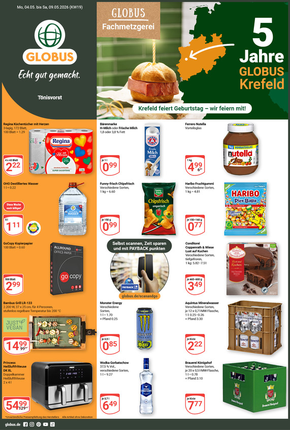 Kommendes Werbeprospekt von GLOBUS mit Angeboten vom 04.05.2026 bis 09.05.2026