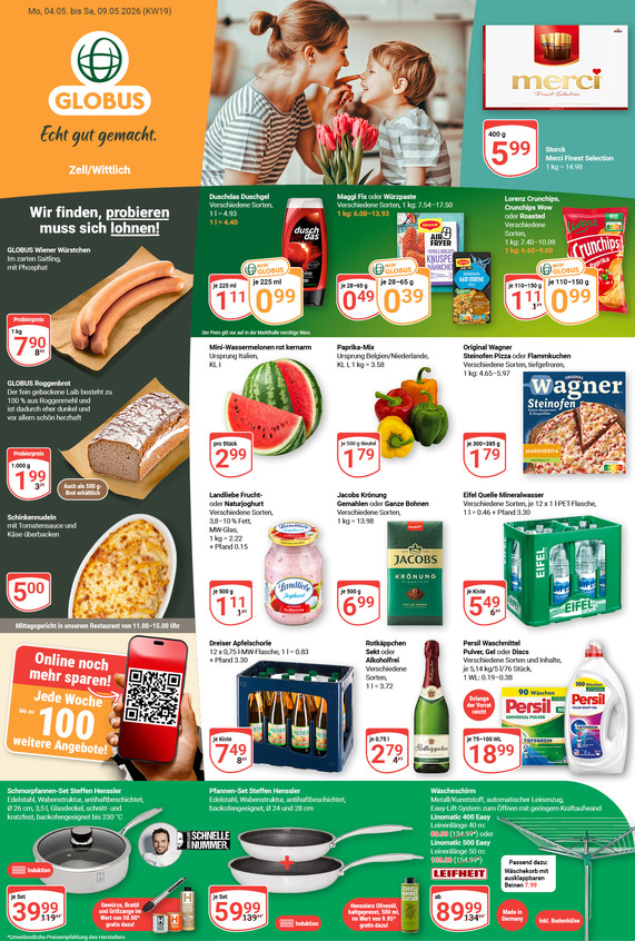 Kommendes Werbeprospekt von GLOBUS mit Angeboten vom 04.05.2026 bis 09.05.2026