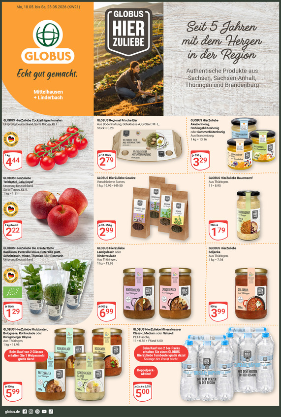 Kommendes Werbeprospekt von GLOBUS mit Angeboten vom 18.05.2026 bis 23.05.2026