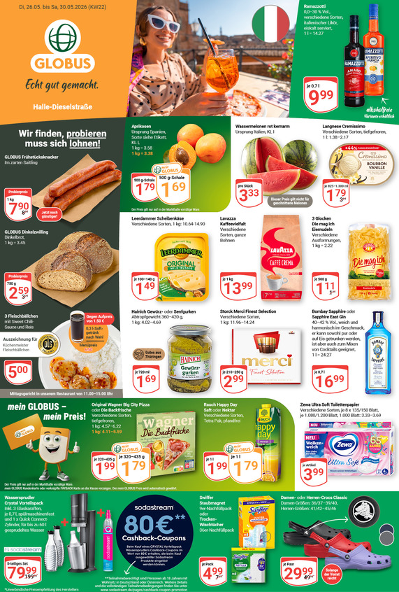 Kommendes Werbeprospekt von GLOBUS mit Angeboten vom 25.05.2026 bis 30.05.2026