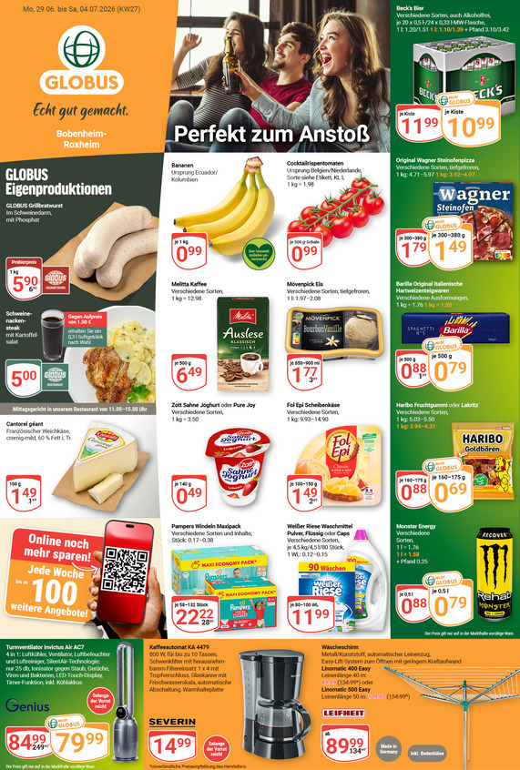 Aktuelles Werbeprospekt von GLOBUS mit Angeboten vom 29.06.2026 bis 04.07.2026