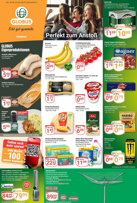 Aktuelles Werbeprospekt von GLOBUS mit Angeboten vom 29.06.2026 bis 04.07.2026
