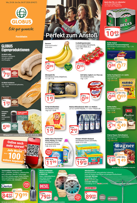 Aktuelles Werbeprospekt von GLOBUS mit Angeboten vom 29.06.2026 bis 04.07.2026