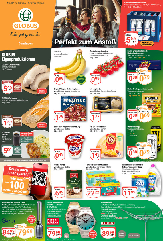 Kommendes Werbeprospekt von GLOBUS mit Angeboten vom 29.06.2026 bis 04.07.2026
