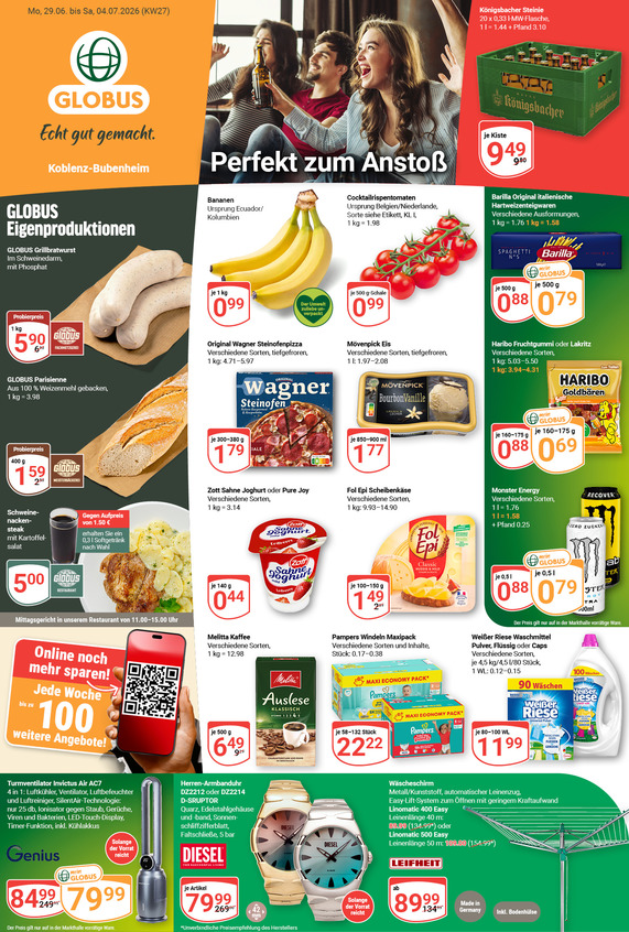 Kommendes Werbeprospekt von GLOBUS mit Angeboten vom 29.06.2026 bis 04.07.2026