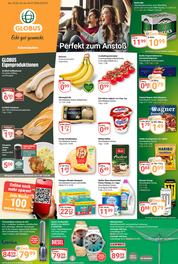 Kommendes Werbeprospekt von GLOBUS mit Angeboten vom 29.06.2026 bis 04.07.2026