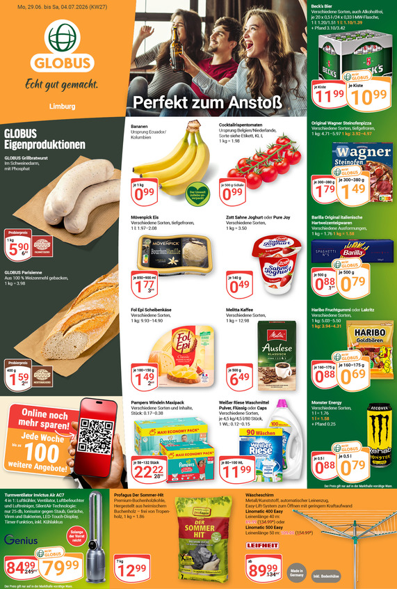 Aktuelles Werbeprospekt von GLOBUS mit Angeboten vom 29.06.2026 bis 04.07.2026