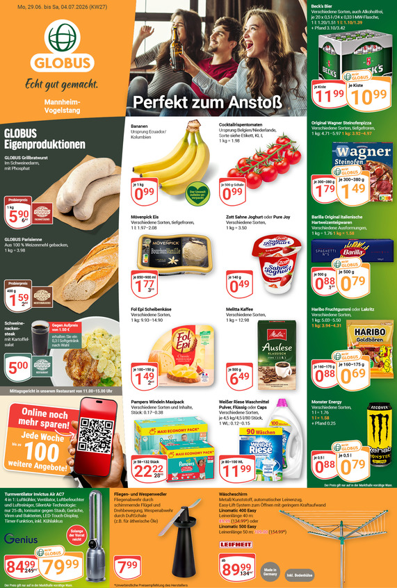 Kommendes Werbeprospekt von GLOBUS mit Angeboten vom 29.06.2026 bis 04.07.2026