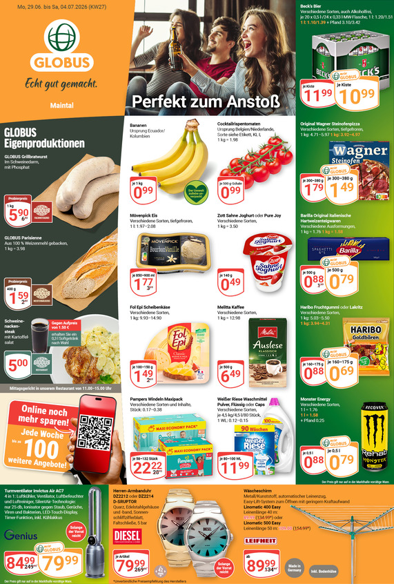 Kommendes Werbeprospekt von GLOBUS mit Angeboten vom 29.06.2026 bis 04.07.2026