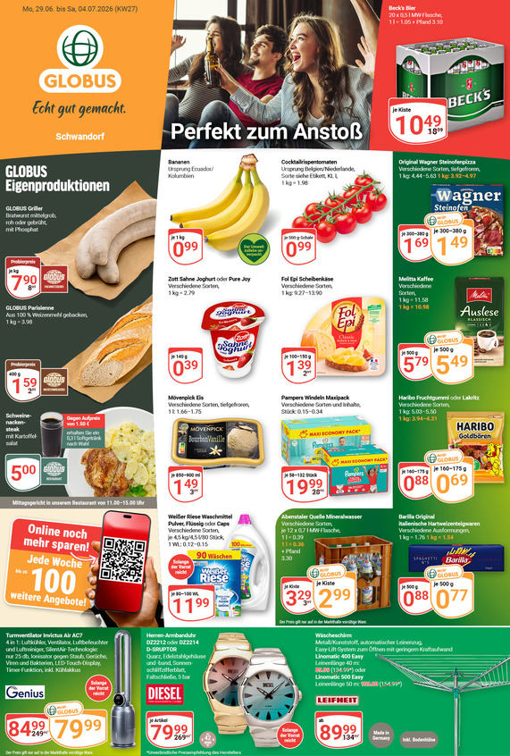 Aktuelles Werbeprospekt von GLOBUS mit Angeboten vom 29.06.2026 bis 04.07.2026