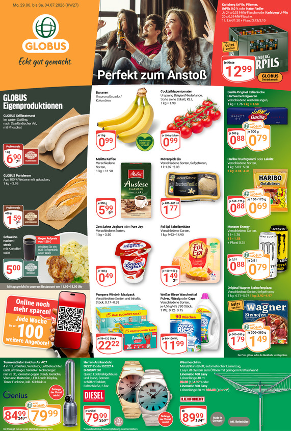Aktuelles Werbeprospekt von GLOBUS mit Angeboten vom 29.06.2026 bis 04.07.2026