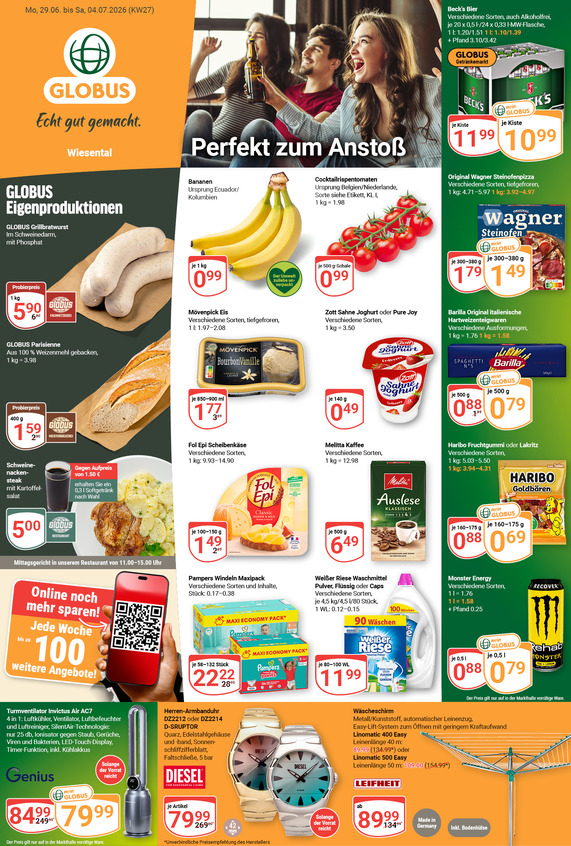 Kommendes Werbeprospekt von GLOBUS mit Angeboten vom 29.06.2026 bis 04.07.2026