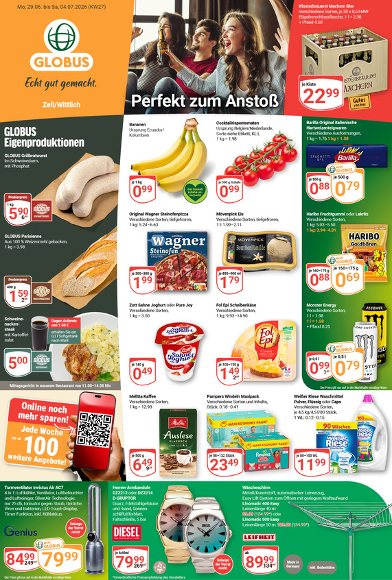 Aktuelles Werbeprospekt von GLOBUS mit Angeboten vom 29.06.2026 bis 04.07.2026