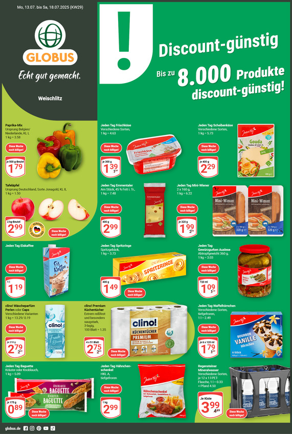 Aktuelles Werbeprospekt von GLOBUS mit Angeboten vom 13.07.2026 bis 18.07.2026