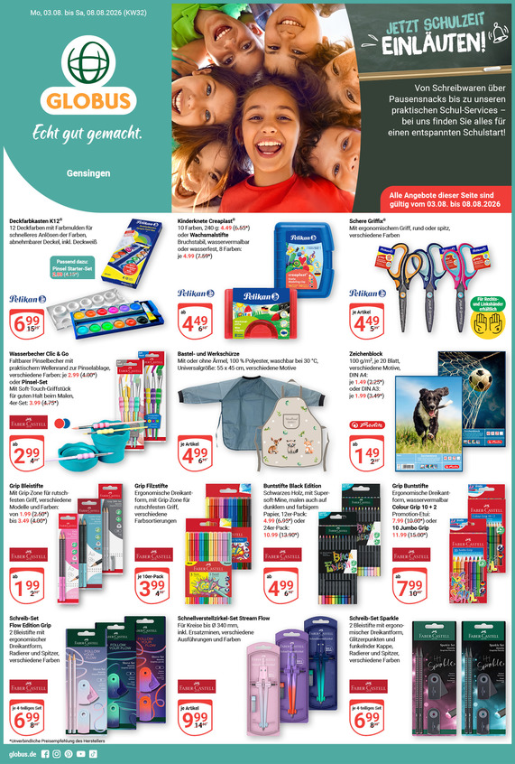 Aktuelles Werbeprospekt von GLOBUS mit Angeboten vom 03.08.2026 bis 08.08.2026