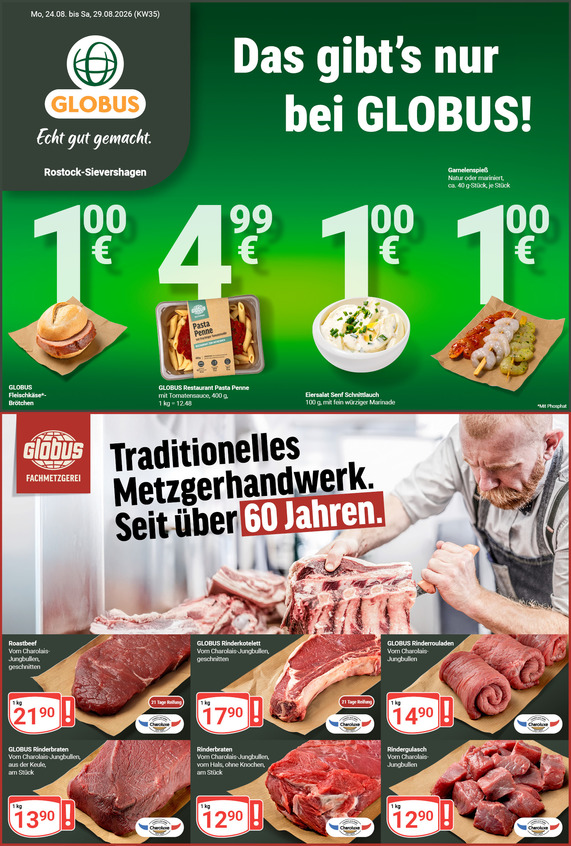 Aktuelles Werbeprospekt von GLOBUS mit Angeboten vom 24.08.2026 bis 29.08.2026