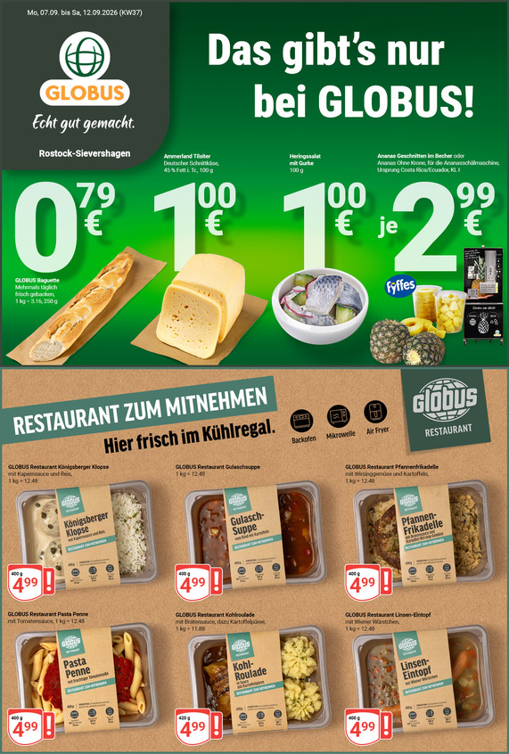 Aktuelles Werbeprospekt von GLOBUS mit Angeboten vom 07.09.2026 bis 12.09.2026