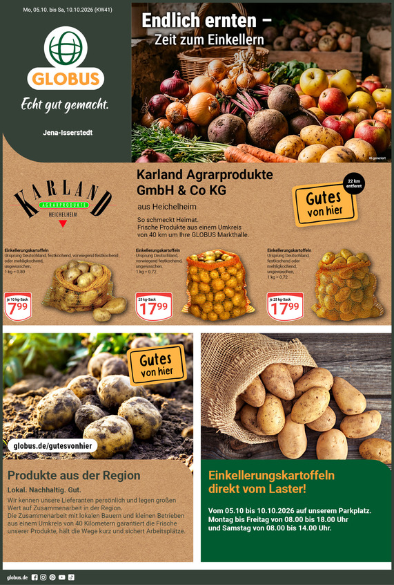 Aktuelles Werbeprospekt von GLOBUS mit Angeboten vom 05.10.2026 bis 10.10.2026