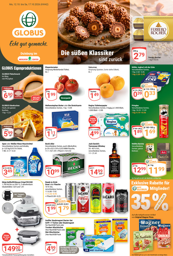 Kommendes Werbeprospekt von GLOBUS mit Angeboten vom 12.10.2026 bis 17.10.2026