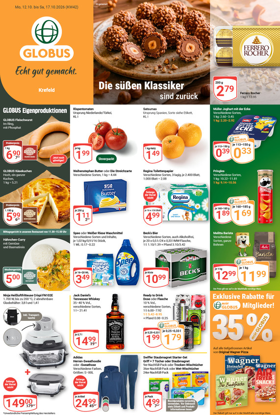 Aktuelles Werbeprospekt von GLOBUS mit Angeboten vom 12.10.2026 bis 17.10.2026