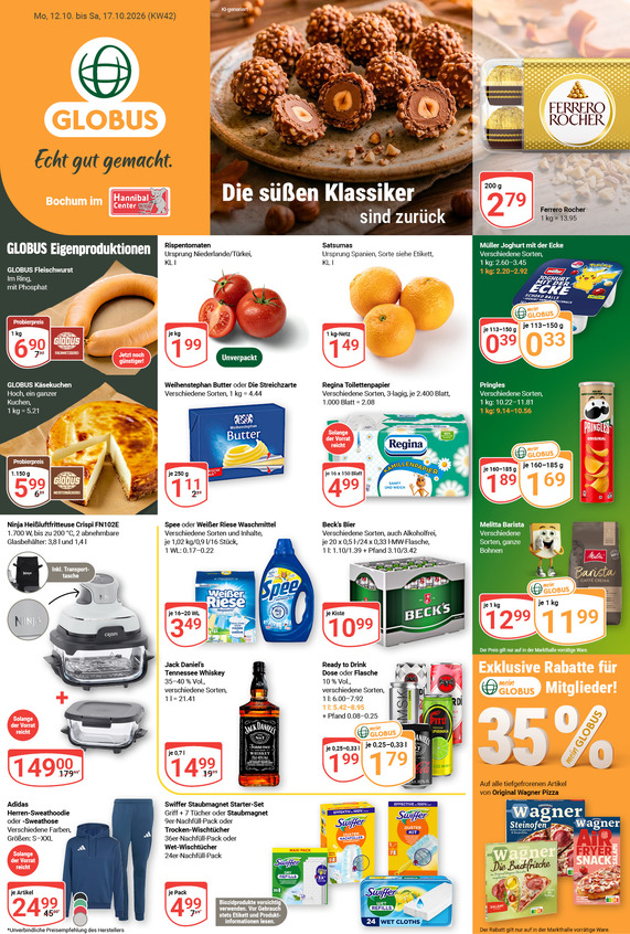 Kommendes Werbeprospekt von GLOBUS mit Angeboten vom 12.10.2026 bis 17.10.2026
