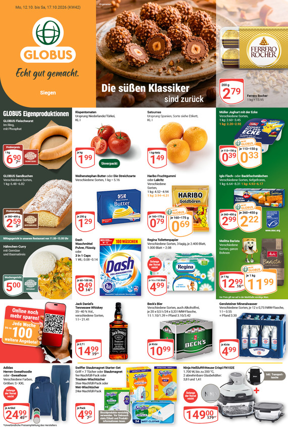 Kommendes Werbeprospekt von GLOBUS mit Angeboten vom 12.10.2026 bis 17.10.2026