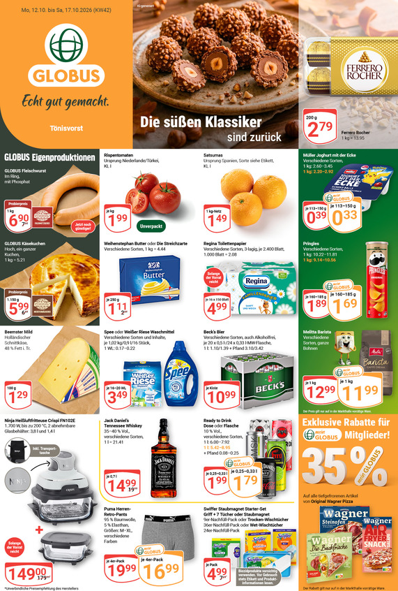 Aktuelles Werbeprospekt von GLOBUS mit Angeboten vom 12.10.2026 bis 17.10.2026
