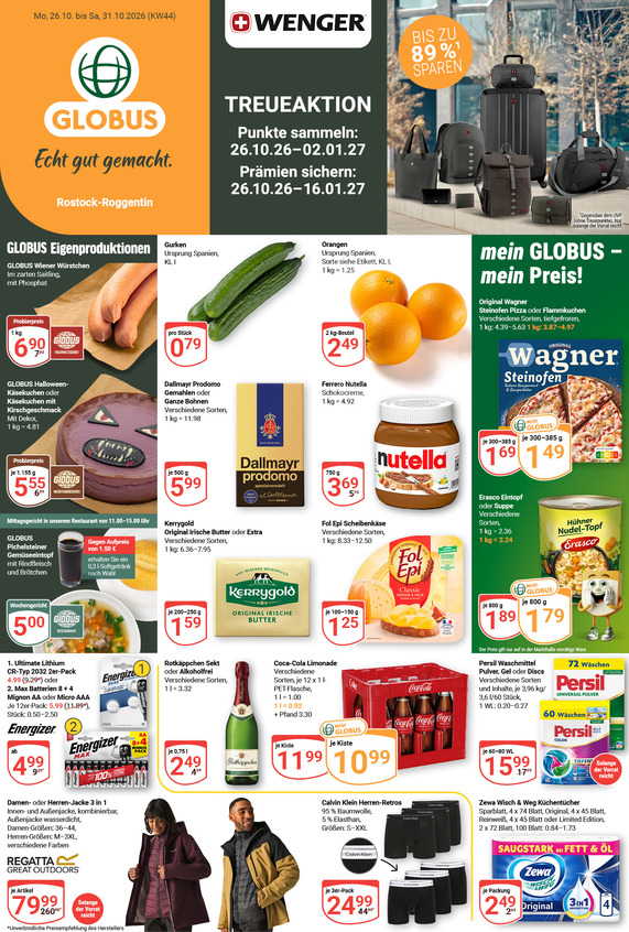 Aktuelles Werbeprospekt von GLOBUS mit Angeboten vom 26.10.2026 bis 31.10.2026