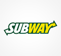 Subway-Logo mit grünem Schriftzug „SUB“ und gelbem Schriftzug „WAY“, die durch Pfeile verbunden sind, auf weißem Hintergrund.