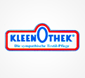 KLEENOTHEK-Logo mit blauem Schriftzug, rotem Rahmen und Slogan „Die sympathische Textil-Pflege“ auf weißem Hintergrund.