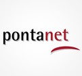 Schwarzer Schriftzug „pontanet“, darunter geschwungener roter Bogen, beides auf weißem Hintergrund.