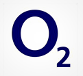Blauer Schriftzug „O2“ mit einer tiefgestellten Zahl 2 auf weißem Hintergrund.