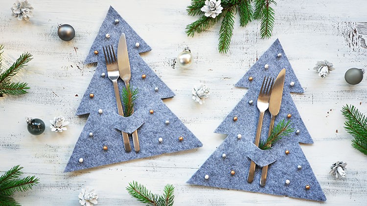Tannenbaum-Bestecktaschen