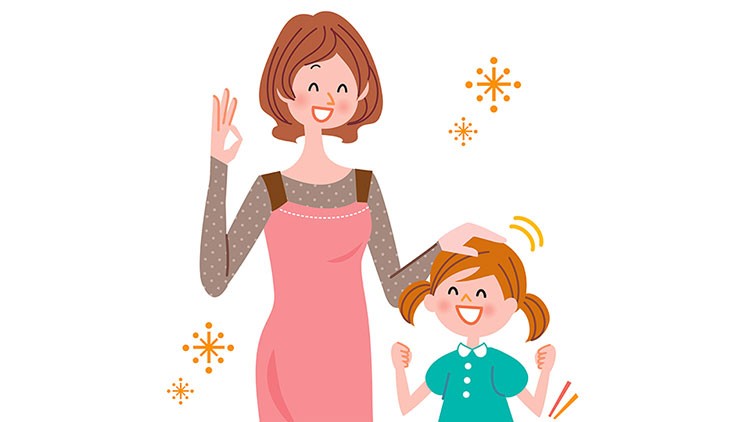 Illustration Mutter mit Tochter