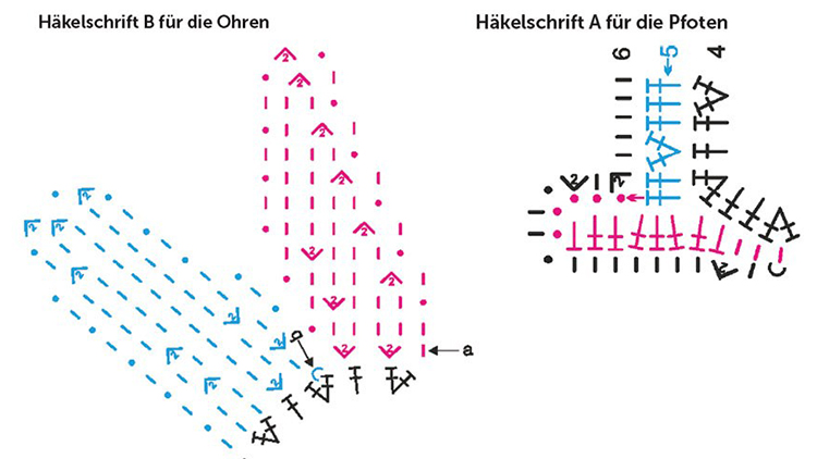 Häkelschrift Hase