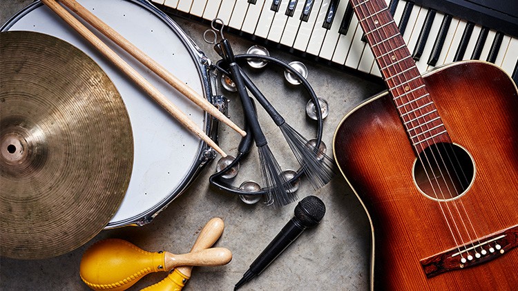 Verschiedene Musikinstrumente