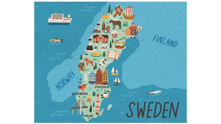 Illustration schwedische Landkarte
