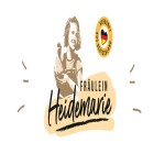 Logo mit Frau in Schürze, Schriftzug „Fräulein Heidemarie“ und Label „Geprüfte Qualität – Hergestellt in Thüringen“.