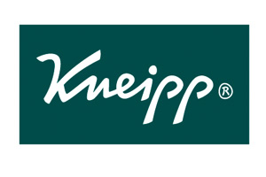 Weißer Schriftzug „Kneipp®“ auf grünem Hintergrund.