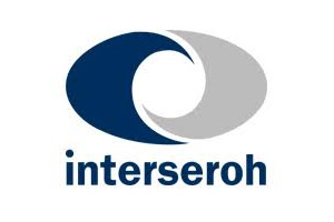 Das Logo zeigt einen blauen und einen grauen Halbkreis, die ineinander greifen, darunter steht der blaue Schriftzug interseroh.