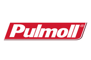 Rotes Pulmoll-Logo mit weißer Schrift und einem kleinen eingekreisten \