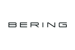 Schwarzer Schriftzug „BERING“ in Großbuchstaben auf weißem Hintergrund, Schriftart ist schlicht und modern.