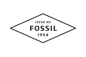 Schwarzes Rautenlogo mit dem Text „Issue No Fossil 1954“ auf weißem Hintergrund.