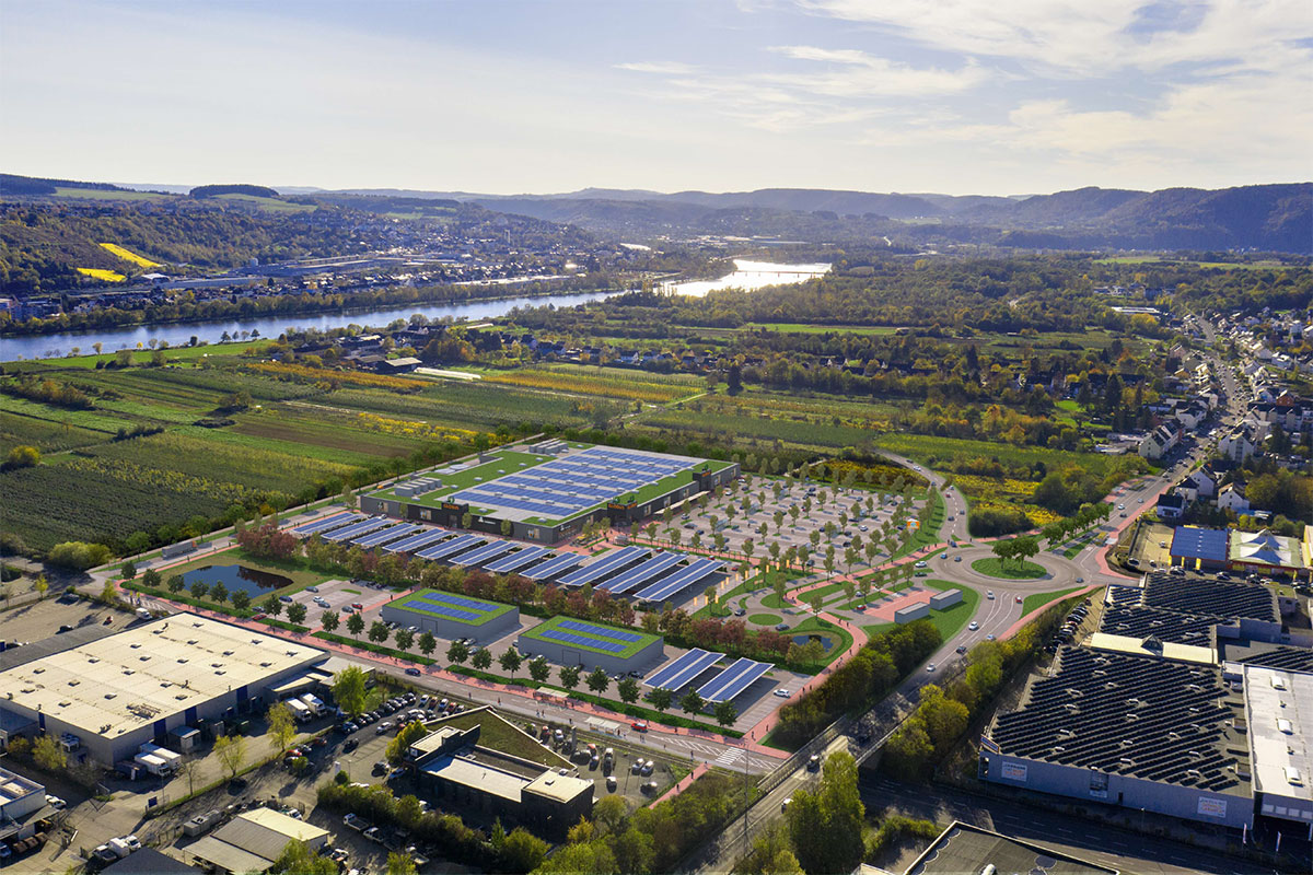 Vorläufige Visualisierung der künftigen GLOBUS Markthalle in Trier