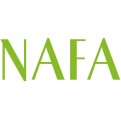 Grüne Großbuchstaben „NAFA“ in serifenloser Schrift auf weißem Hintergrund.