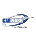 Das Logo zeigt den Schriftzug CARWASH in Blau und Weiß mit einem Stern, darunter steht by WashTec in schwarzer Schrift.