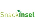 Der Schriftzug „SnackInsel“ in Grün, das „I“ hat zwei grüne Blätter an der Spitze.